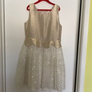Cat & Jack gold special occasion sleeveless dress for girl. Size 10-12
